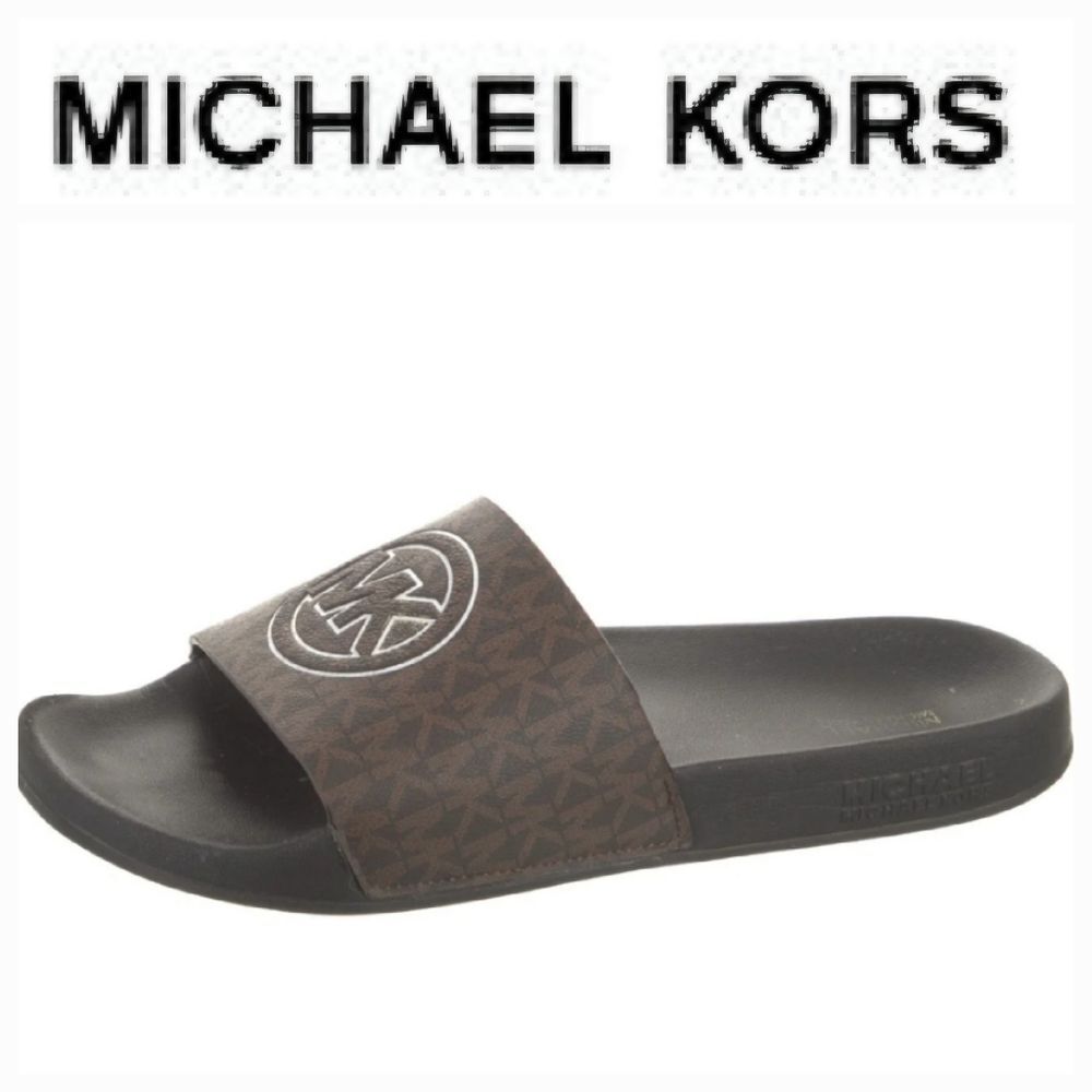 Michael Kors Circle Logo Slide Sandals